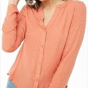 F21 | Long Sleeve Flounce Button Up Blouse / Sz: L